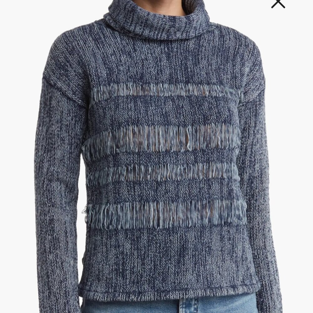 NWT Size XS AG Navy Quad Turtleneck Sweater